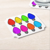 クリスマスヴィンテージ電球 ペーパーコースター (アングル)