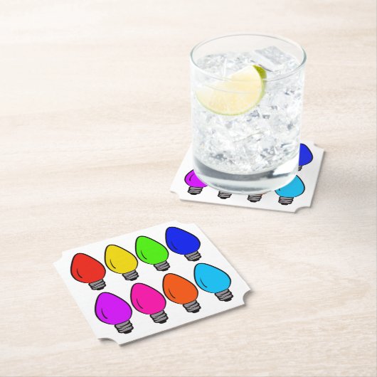 クリスマスヴィンテージ電球 ペーパーコースター (インサイチュ)