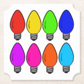 クリスマスヴィンテージ電球 ペーパーコースター (正面)