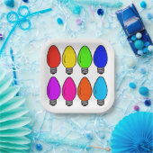 クリスマスヴィンテージ電球 ペーパープレート (パーティー)