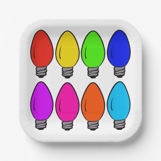 クリスマスヴィンテージ電球 ペーパープレート (正面)