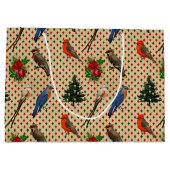クリスマスヴィンテージ鳥 ラージペーパーバッグ (裏面)