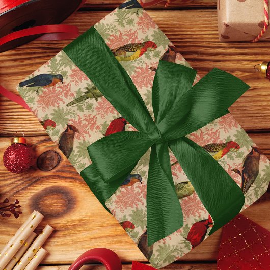 クリスマスヴィンテージ鳥 薄葉紙