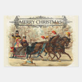 クリスマスヴィンテージ 人気がある ラッピングペーパーシート (正面2)