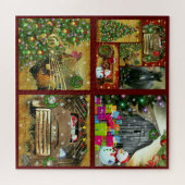 クリスマスヴィンテージGMCウマ素朴ンバ霜の降りたン ジグソーパズル (横)