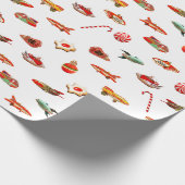 クリスマスヴィンテージSFおもちゃ ラッピングペーパー (角)