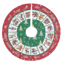 クリスマス一家 ブラッシュドポリエステルツリースカート