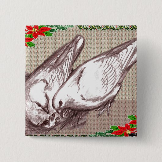 クリスマス一家 缶バッジ (正面)
