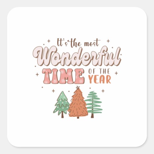 クリスマス一年で最も素晴らしい時だ スクエアシール (正面)
