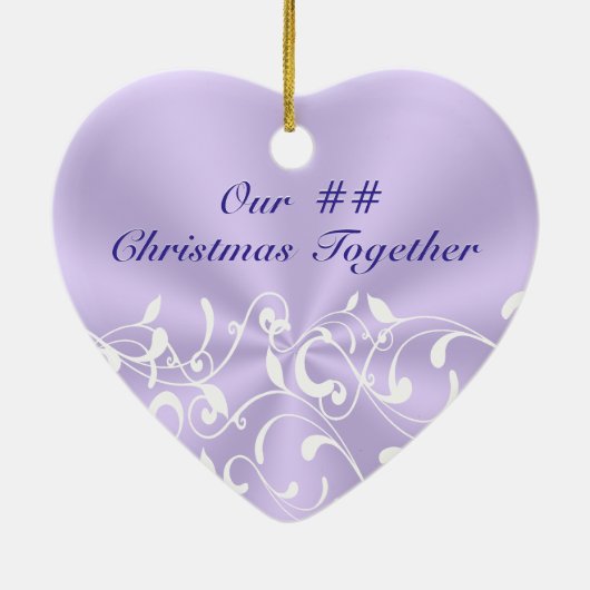 クリスマス一緒のオーナメントパーソナライズされた、任意の年 セラミックオーナメント (裏面)