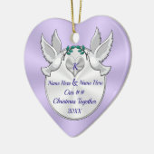 クリスマス一緒のオーナメントパーソナライズされた、任意の年 セラミックオーナメント (左)