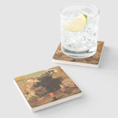 クリスマス七面鳥のクリスマスを持ち帰る ストーンコースター (横)