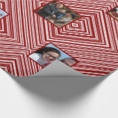 クリスマス万華鏡のように千変万化するパターンシームレスホワイト/レッド8写真 ラッピングペーパー (角)