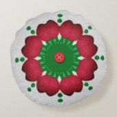 クリスマス万華鏡のように千変万化するパターン枕 ラウンドクッション (裏面)