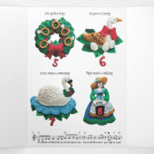 クリスマス三つ折り日のメッセージ12 三つ折りクリスマスカード (内部中)