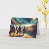クリスマス三賢後を追男の星 カード (黄色い花)