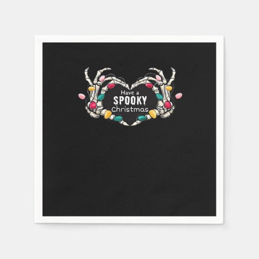 クリスマス不気味のクラシックを持つ スタンダードカクテルナプキン (正面)