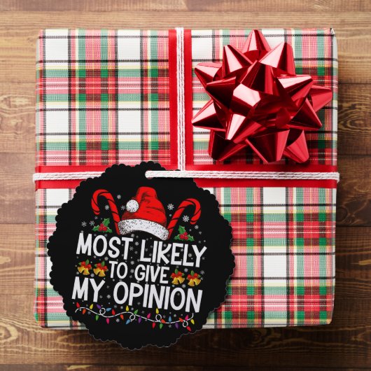 クリスマス与えには僕の意見だおもしろいろう オーナメントカード (インサイチュ (ギフト))