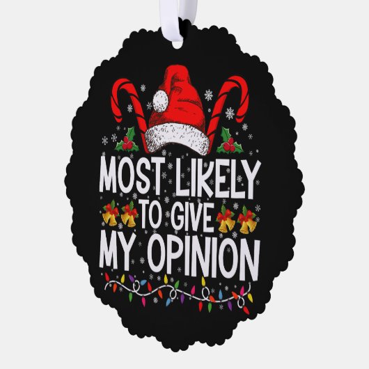 クリスマス与えには僕の意見だおもしろいろう オーナメントカード (左)