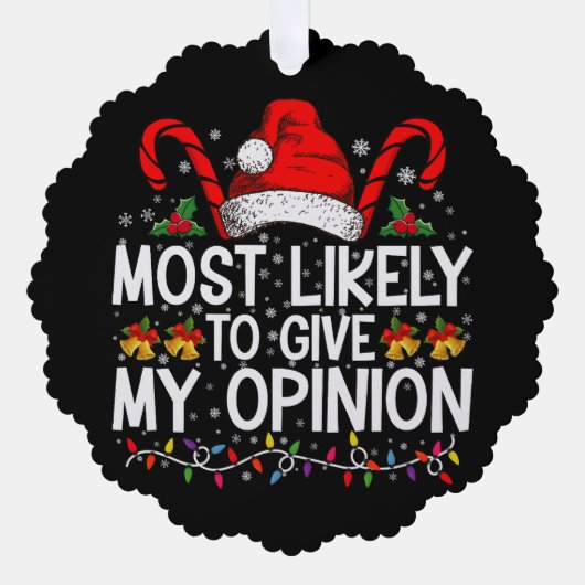 クリスマス与えには僕の意見だおもしろいろう オーナメントカード (正面)