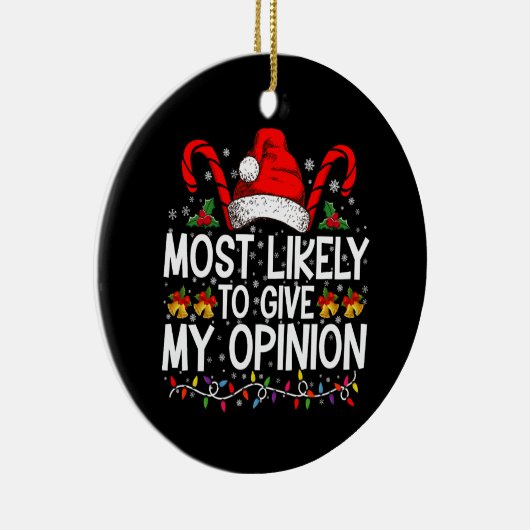 クリスマス与えには僕の意見だおもしろいろう セラミックオーナメント (右)