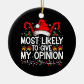 クリスマス与えには僕の意見だおもしろいろう セラミックオーナメント (正面)