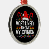 クリスマス与えには僕の意見だおもしろいろう メタルオーナメント (右)