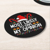 クリスマス与えには僕の意見だおもしろいろう ラウンドペーパーコースター (アングル)