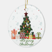 クリスマス与えの飾り セラミックオーナメント (左)