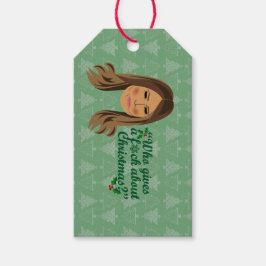 クリスマス与えのF*Ckを持つメラニアトランプ ギフトタグ