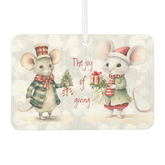 クリスマス与えネズミの喜び カーエアーフレッシュナー (正面)
