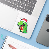 クリスマス与えプレゼントの恐竜 シール (ノートパソコンとiPhone)
