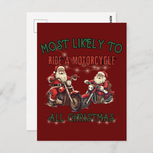 クリスマス中にバイクに乗る可能性が高い! ポストカード (正面/裏面)