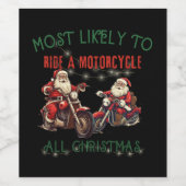 クリスマス中にバイクに乗る可能性が高い！ ワインラベル (シングルラベル)