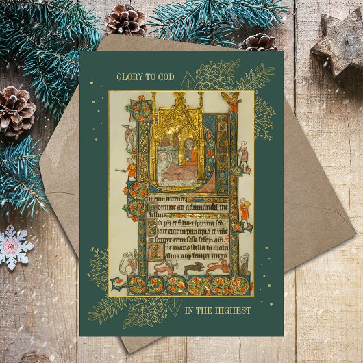 クリスマス中世キリスト教カトリック金ゴールド写真 シーズンカード