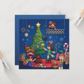 クリスマス中止おもしろチビキャラステッカー カード (正面/裏面インサイチュ)