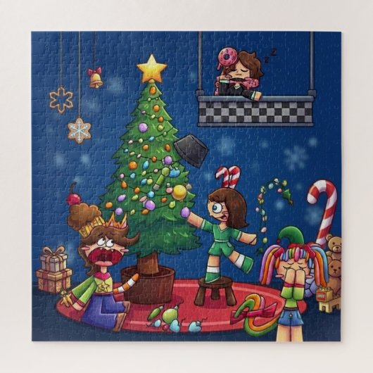 クリスマス中止おもしろチビキャラステッカー ジグソーパズル (縦)