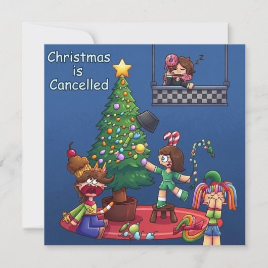 クリスマス中止でお怒りのちびキャラ達ステッカー (正面)