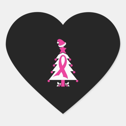 クリスマス乳がん認識度 ハートシール (正面)