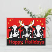 クリスマス乳牛フラットホリデーカード シーズンカード (スタンド正面)