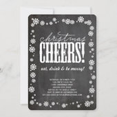 クリスマス乾杯 スノーフレーク ホリデーパーティー招待状 招待状 (正面)