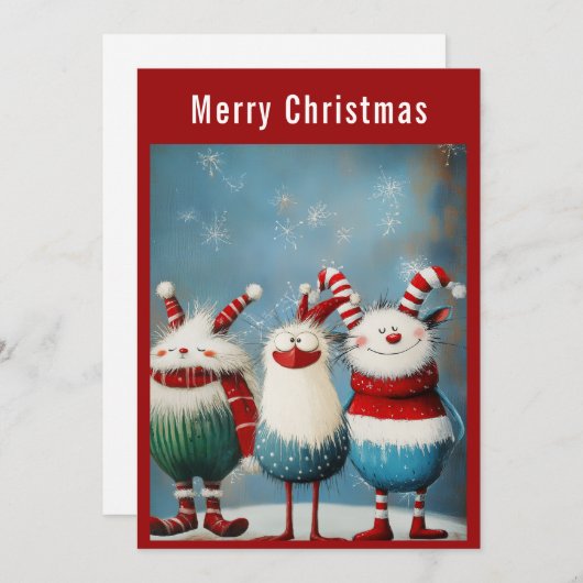 クリスマス予測できな生き物 シーズンカード (正面/裏面)