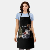 クリスマス予約の猫の冬の準備 エプロン (着用した状態)