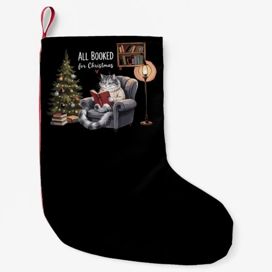 クリスマス予約の猫の冬の準備 スモールクリスマスストッキング (正面)