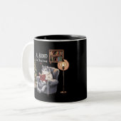 クリスマス予約の猫の冬の準備 ツートーンマグカップ (正面左)