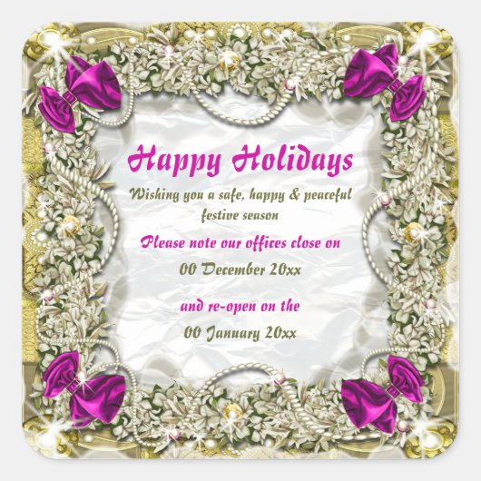 クリスマス事務所の敷地は平和に閉鎖された スクエアシール (正面)