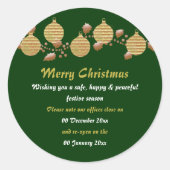 クリスマス事務所の敷地は平和に閉鎖された ラウンドシール (正面)