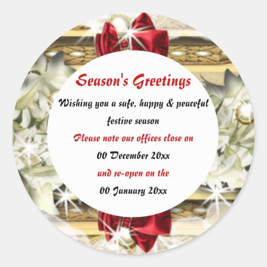 クリスマス事務所の敷地は平和に閉鎖された ラウンドシール (正面)