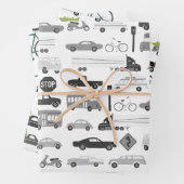 クリスマス交通車トラックバイク品種パック ラッピングペーパーシート (インサイチュ)