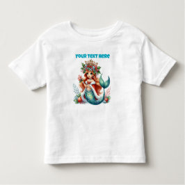 クリスマス人魚の幼児用Tシャツ - 編集可能なテキスト トドラーTシャツ